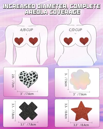 Image of CICKEE Pasties Rave Pack 27 Pairs Multicolor Nipple Covers Pasties Glitter Pasty