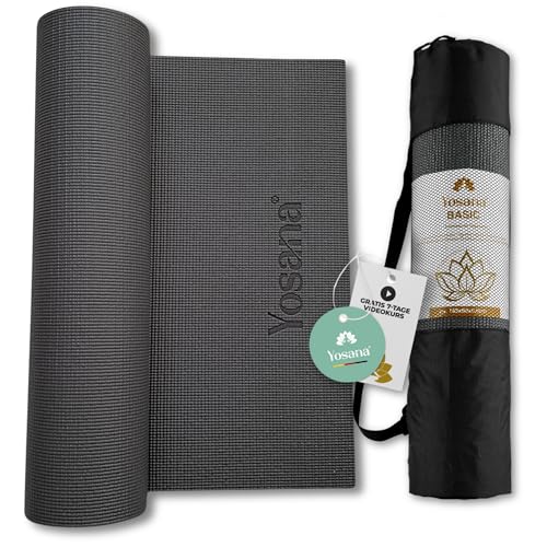 Yogamatte inkl. Tragetasche & Video Kurs I Yoga Matte rutschfest I weiche Gymnastikmatte I Sportmatte 183x60cm I Fitnessmatte I Pilatesmatte 6mm Dick