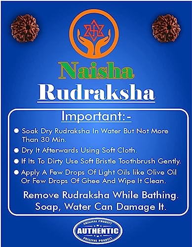 NAISHA Rudraksha & Crystal Sphatik Mala 108 +1 Beads Necklace, Natural 5 Faced Himalaya Rudraksh Prayer Bead, Wrist Wrap Jaap Mala, Size 7 mm (1 Pack) - Image 6