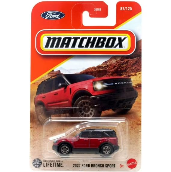 44台　2022 FORD BRONCO SPORT　マッチボックス　ブロンコ Amazon.com: Matchbox 2022 Ford Bronco Sport, 70 Year 10/100