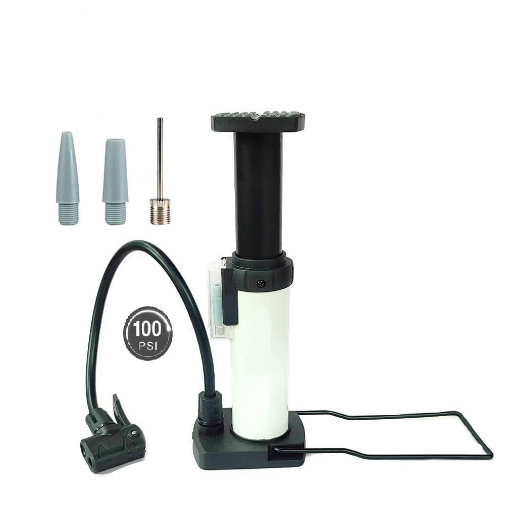Portable Bicycle Tire Pump Mini Bike Floor Pump Hand Foot Activated Bike Pump with Presta Schrader Valves Gas Needle for Road Bike Mountain Bike Balls Balloons (Multi Color)