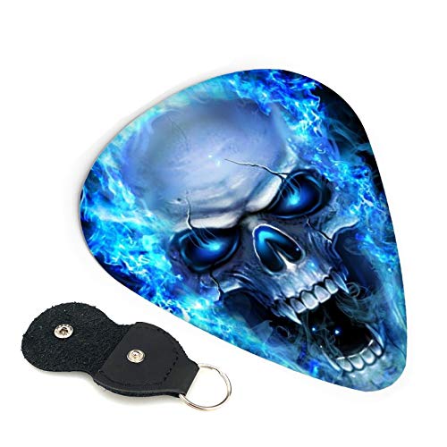 Guitar Picks - 6 Pack,Ice Skull For Beginner Amateur Professionals Classical Triangle Acoustic Guitar Mandolin Bass Electric Guitar 0.71mm