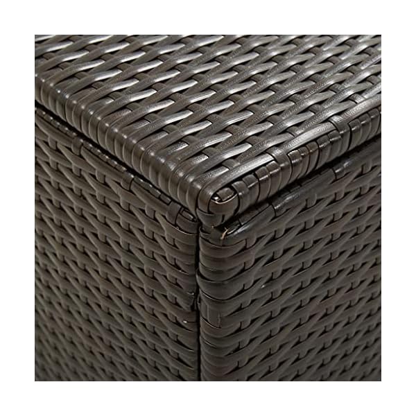 HechoVinen Gartenschrank Werkzeugschuppen, Rattan Werkzeugkasten, Wasserabweisendes PE-Futter mit Reißverschluss… – Bild 4