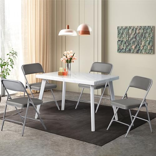 Vingli VLFCTHICKPU1GARY4791 Padded Folding Chairs With Comfortable Thick Padding And Steel Metal Frame thumb #1