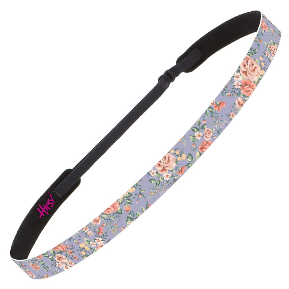 Hipsy Women's Adjustable NO SLIP Skinny Country Flower Headbands (Skinny Blue/White/Purple 3pk)