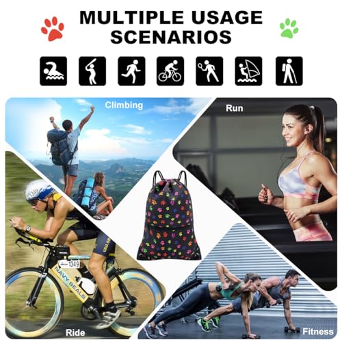 Image of HOLYLUCK Drawstring Backpack Bag Sport Gym Sackpack