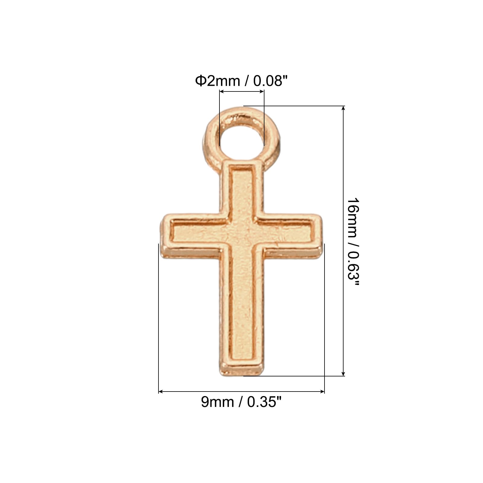 PATIKIL Cross Charm, 200 Pcs Cross Pendants Bulk Mini Cross Charm Pendants Alloy for Making s s Crafts DIY Dark Gold - Image 2