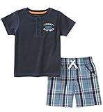 Tommy Hilfiger Baby Boy's 2 Pieces Creeper Short Set Shorts, Navy/Blue, 3/6M
