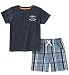 Tommy Hilfiger Baby Boys 2 Pieces Creeper Short Set, Navy/Blue, 3-6 Months