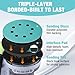 WORKPRO 5 Inch Orbital Sander Interface Pads and Sanding Discs, 4 Foam Buffer Pads & 8 Grit Sandpaper (80/120/240/320), 8 Hole Hook and Loop Soft Cushion Sponge Backing for Sander