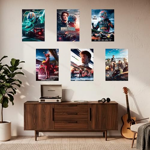 Image of Seagull Store F1 Formula One Car Posters 2025 - Set 2 (Pack of 6) | A4 Size (8x12 inch) | 300 GSM Matte Laminated | Peel-and-Apply Self-Adhesive Back | Premium Wall Art for Bedroom, Living Room, Office & Garage Decor