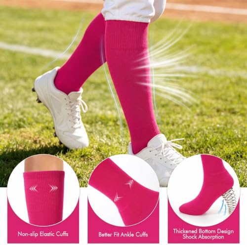 Image of WHIPPY Baseball Socks and Belt Combo Set Knee-High Softball Socks & Adjustable Elastic Belt for Kids Youth Adult