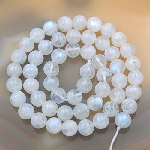 Natural White Moonstone Gemstone Round Loose Beads in 15.5" Strand (8mm) - Image 4