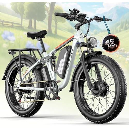 6000W 60V Dual Motor Electric Bike Up to 100Mi 24" Fat Tire for Adults
