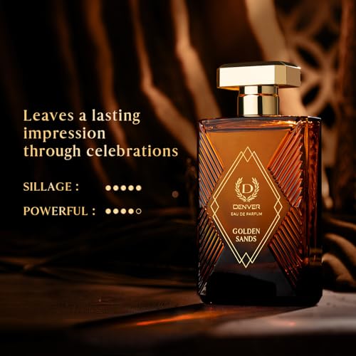Image of DENVER Golden sands Perfume For Men - 100 ML | Aromatic Oud| Long Lasting Fragrance | Eau De Parfum