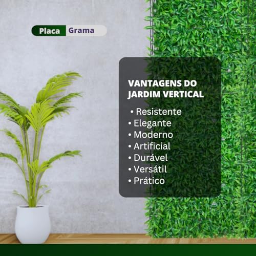 10 Placas Jardim Vertical Buchinho Grama Artificial 60x40 cm Painel Verde Jardim Planta Parede Muro