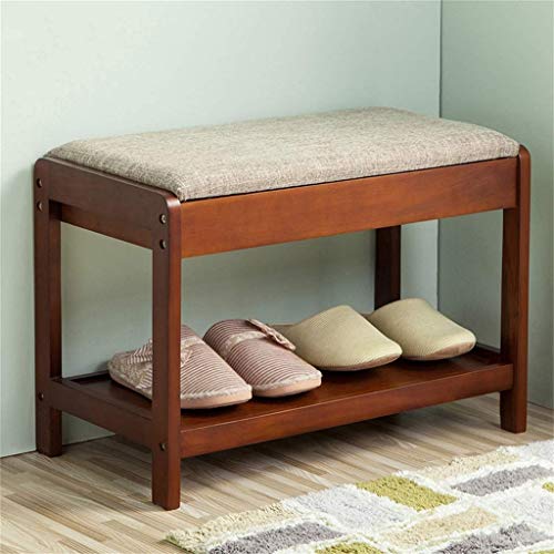 Preisvergleich Produktbild CHAIR Tritthocker, Leiter, Fußhocker, kleiner Hocker, Barhocker, Restauranthocker, Trittleiter Stuhl, Tische und Stuhlschuhschrank Multifunktions-Schuhregal mit Kissen spart Platz Holz Wohnzimmer S