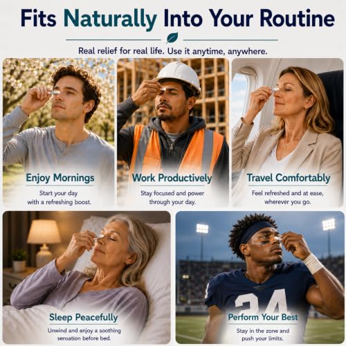 Image of Nasal Stick for Adults | Cooling Comfort | Easy-to-Use Pocket Size | Day & Night Use | Pack of 1