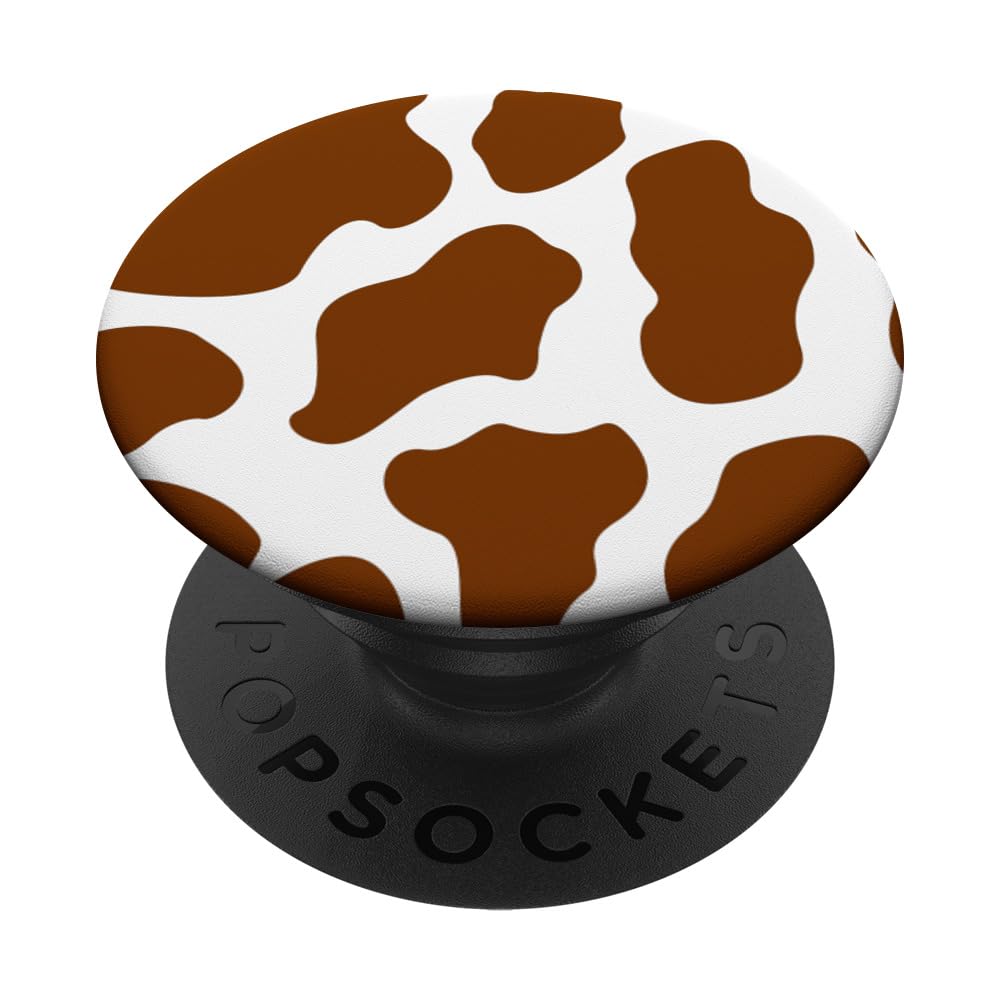 Brown Cow Print Spotted Cute Animal Pattern PopSockets Adhesive PopGrip