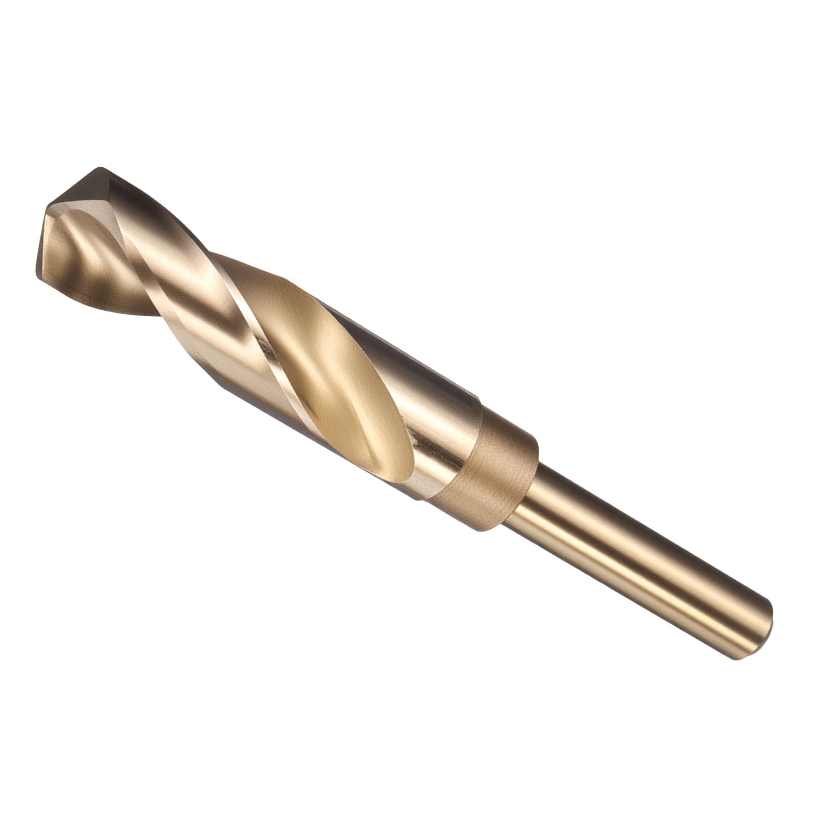 METALLIXITY Drill Bit (20.5mm), 1/2" Reduced Shank Round M2 High Speed Steel Bits 135-Degree Point Angle for Drilling Metal and Steel DIY Projects Gold