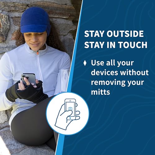 Image of TrailHeads Women's Fingerless Mittens - Lightweight Convertible Running Mitten
