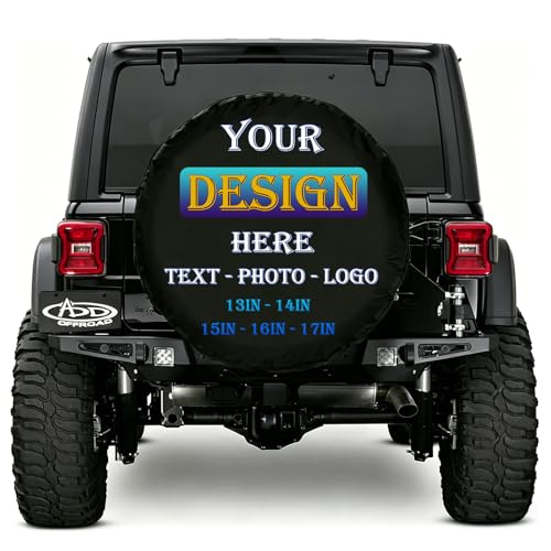 Image of Personalised spare wheel cover Add Your Own Photo/Text Custom car wheel cover Waterproof Dust-Proof Universal Personalised Tire Covers Fit for RV SUV Trailer