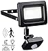 Produktbild Luminea Aussenlicht: Mini-LED-Fluter, PIR-Sensor, 10 Watt, 800 lm, tageslichtweiß, IP44 (Aussenstrahler mit Bewegungsmelder)