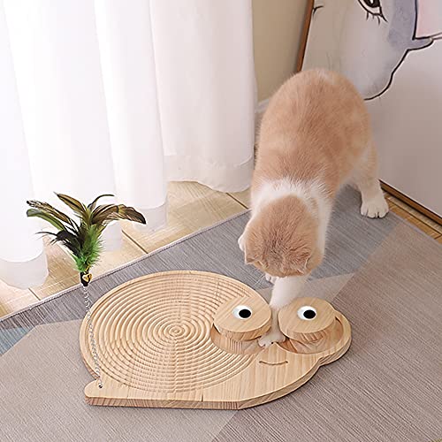 Jouet interactif pour chat en bois massif et design escargot