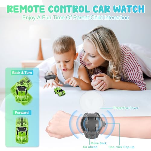 M&HONG 2023 New Mini Watch Remote Control Car Toy for Kids, 2.4 Ghz 50m Long Distance Car Watches Toys, Racing Watch Cars Toy, Watch Remote Control Car with USB Charging for Boys and Girls
