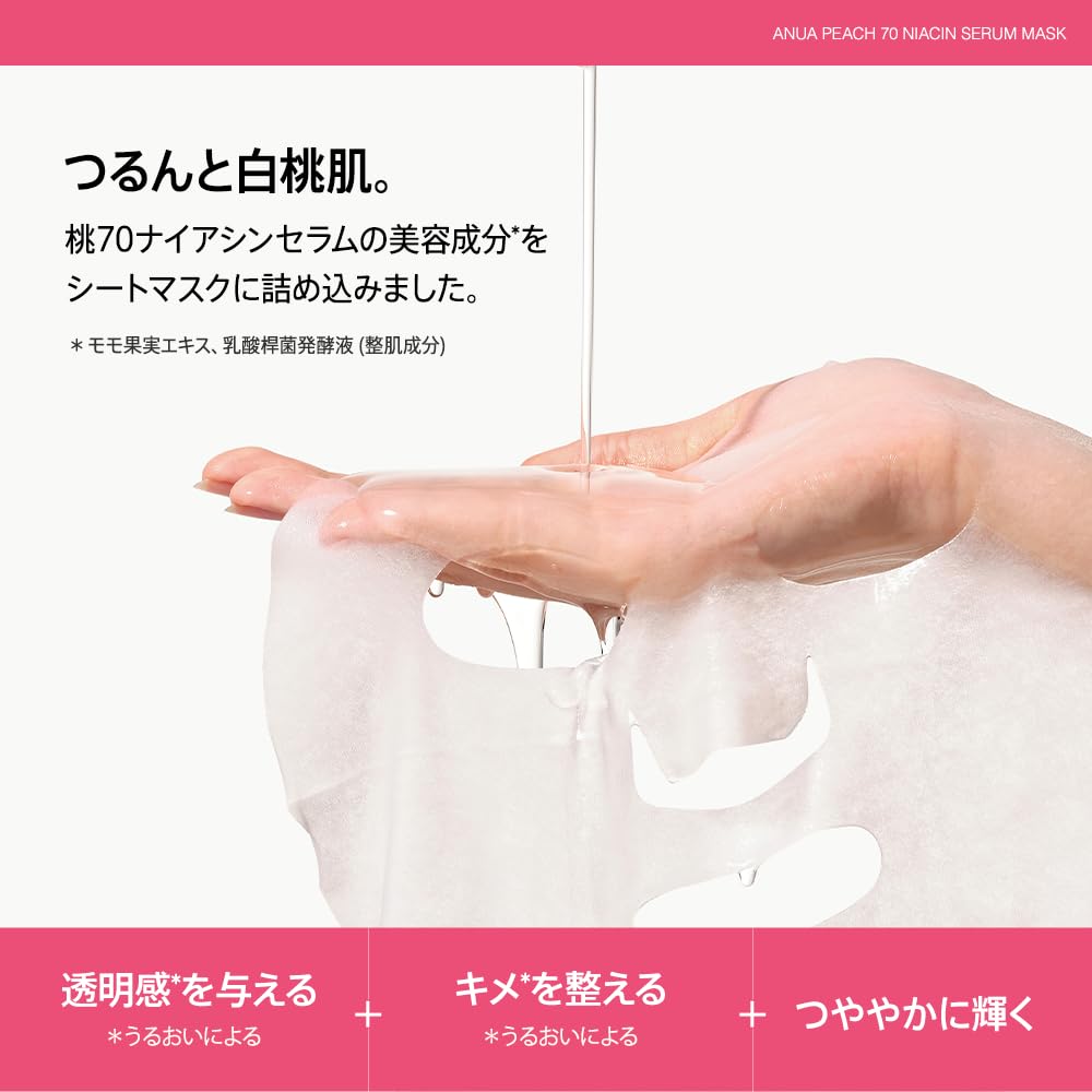 ANUA桃70ナイアシンマスク 水光肌デイリーケア