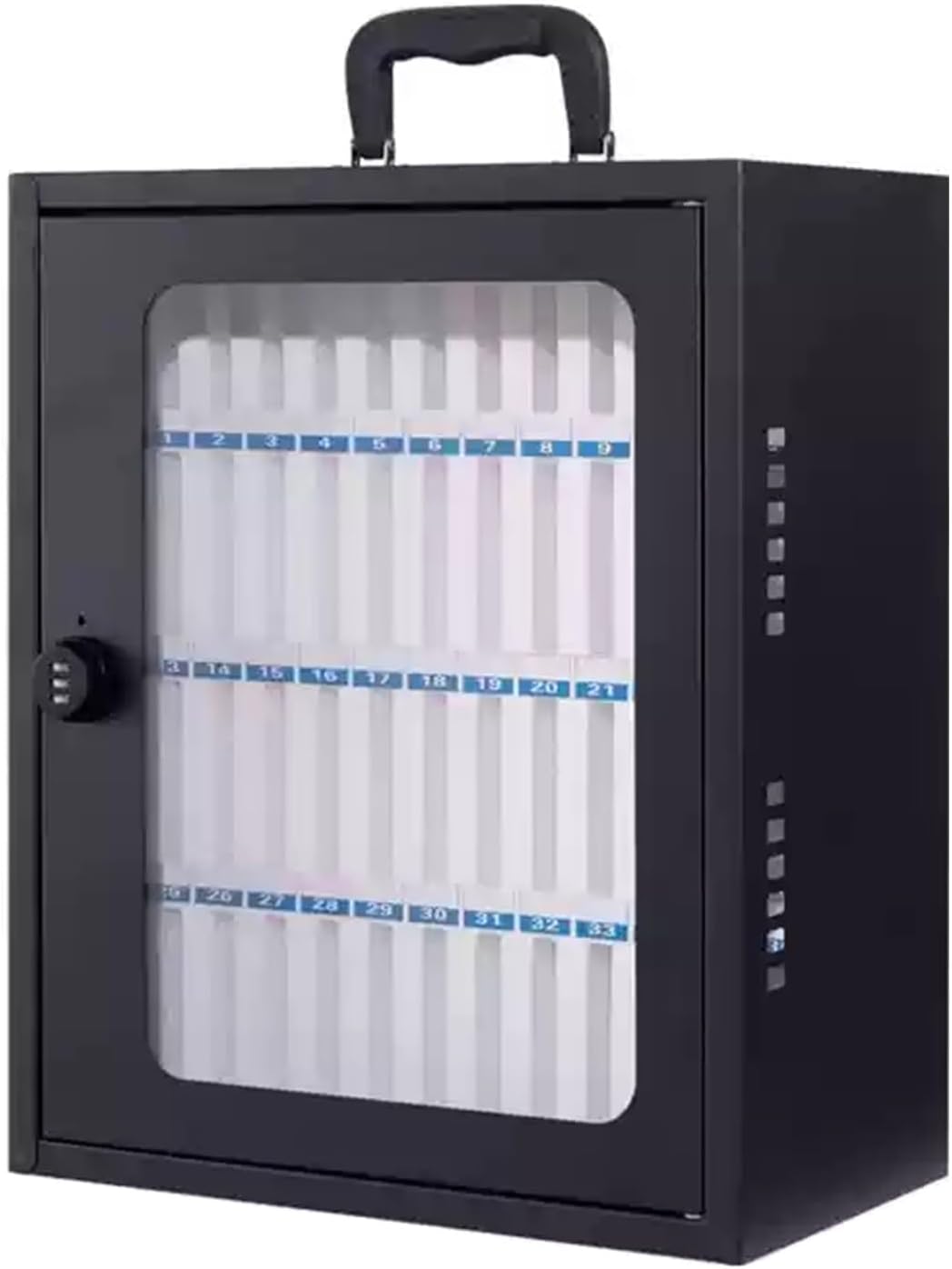 Portable Steel Mobile Phone Storage Cabinet with Ventilation Holes, Lock & Key - Ideal for Schools, Restaurants, Factories & Offices - 24 Slots for Secure Storage