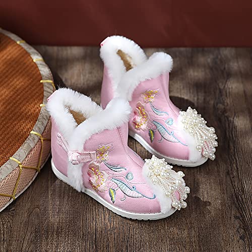 Lykmera Botas de inverno quentes Gilrs para neve de inverno, sapatos com estampa bordada, botas de a