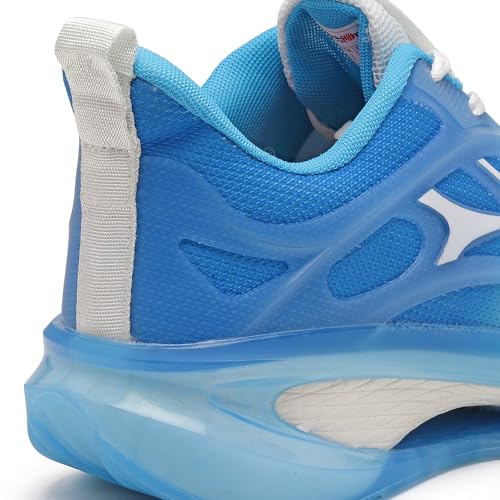 Image of Action | Athleo | TURBO-403 | Men's | Lace-Up | Running | Shoes | Trendy | Lightweight | Comfortable | Durable | Sports | Shoes White-Sky-Blue
