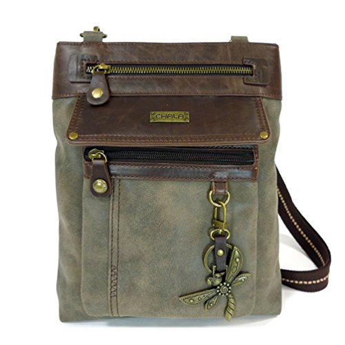 CHALA GEMINI Crossbody Canvas Gift Messenger Bag Stone Grey