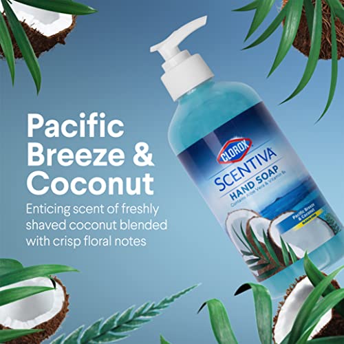 Clorox Scentiva Liquid Hand Soap, Pacific Breeze and Coconut, 14 Fl Oz | Aloe vera and provitamin B5, gentle on skin with repeated washing, ideal for kitchen and bathroom sinks - image 2