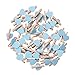 TOYANDONA 50pcs Mini Mollette Legno del Fumetto Amore Cuore di Fissaggio per Foto Carta Pittura Decorazione della Festa (Blu)