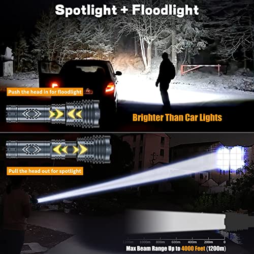 Baibian XHP160-06 Rechargeable Flashlights 1500000 High Lumens,Super Bright Led Flashlight,Tactical Powerful Waterproof Handheld Flashlights thumb #2