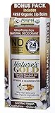 Nature's Gold Natural Hypoallergenic Aluminum-Free Deodorant for Men & Women with Free Organic Lip Balm! Contains Aloe Vera. Safe for Sensitive Skin. Won't Stain Clothes! Heavenly Jasmine & Cedarwood.