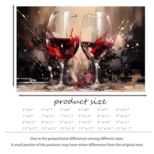 Tapete decorativo rojo vino 4x6 pies rectangular miniatura 2