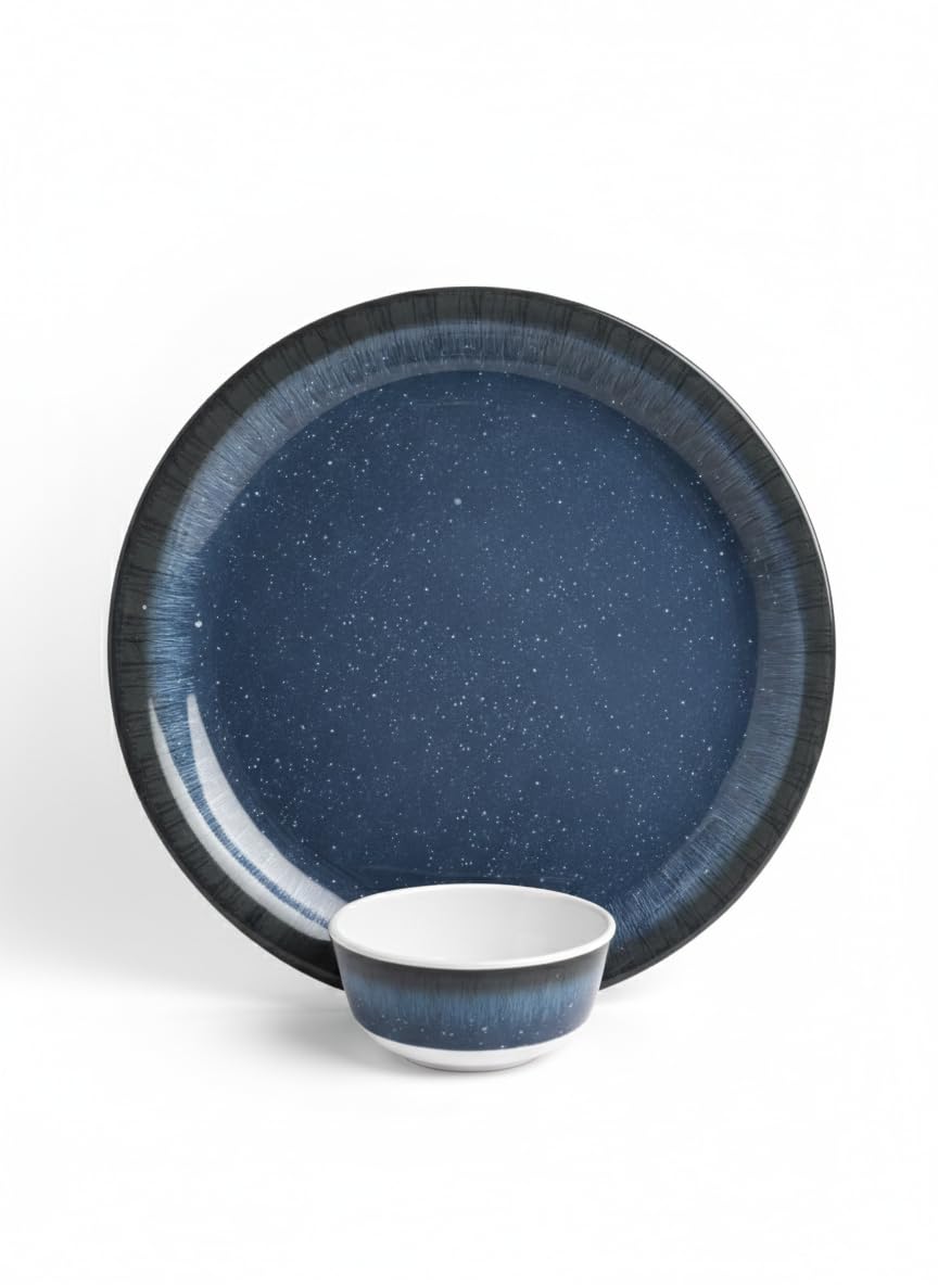 Melamine Unbreakable || Plate Bowl Set- 1 Full Plate | 1 Bowl - Night Sky-image-15