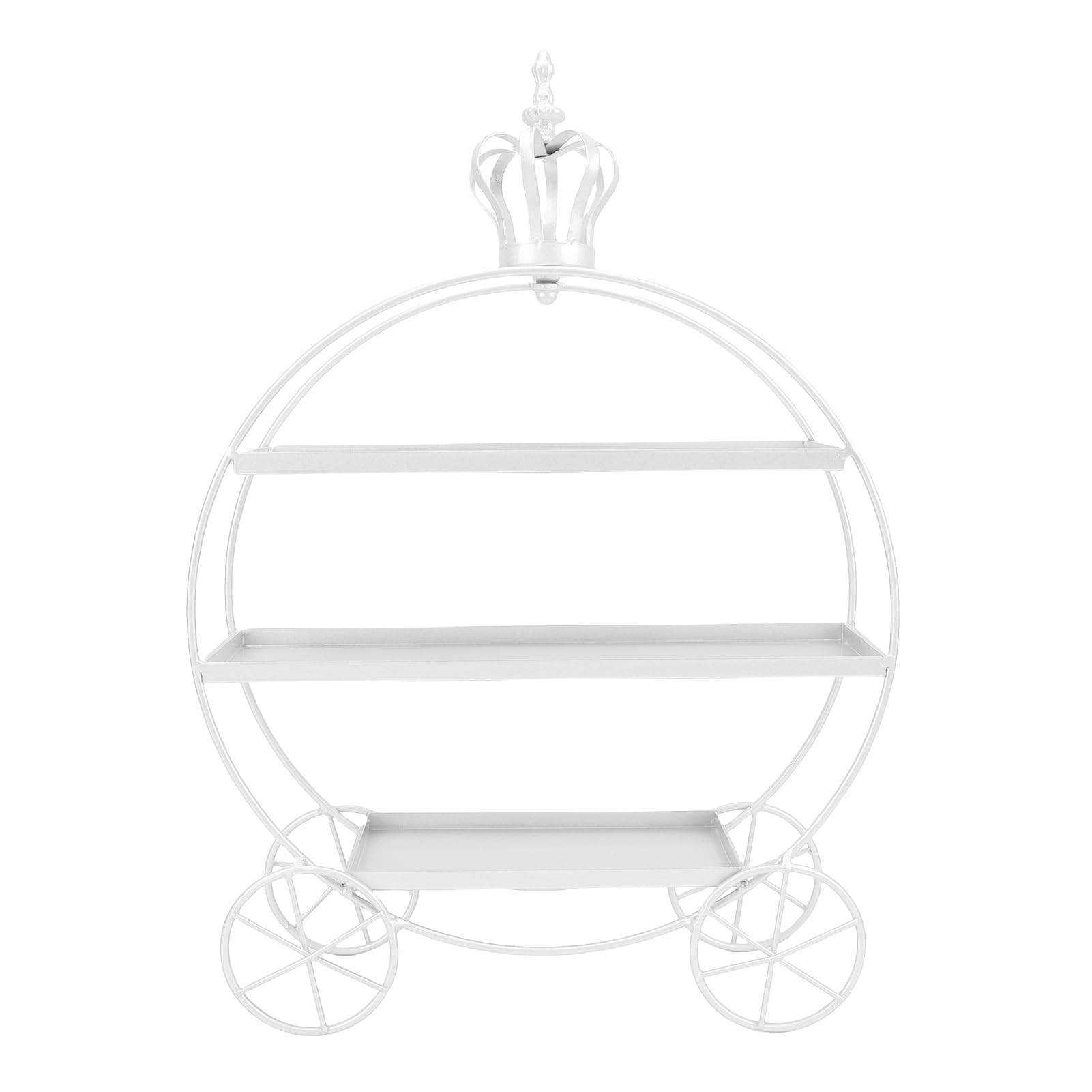 RiToEasysports Soporte de Exhibición para Magdalenas, Bandeja de Postre de Hierro Resistente de 3 Niveles para Fiestas, Bodas, Eventos, 13,78x3,94 Pulgadas (WHITE)