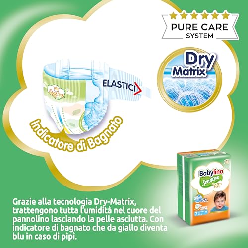 Babylino Sensitive Cotton Soft, Pannolini Taglia 7, Extra Large Plus (15+Kg), 108 Unità - 6