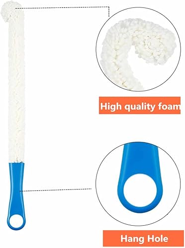 Miniatura 3 de Cepillo de limpieza de vino flexible y largo para botellas de vino, copas, champán, vasos, vasos, herramientas de limpieza multifunción para el