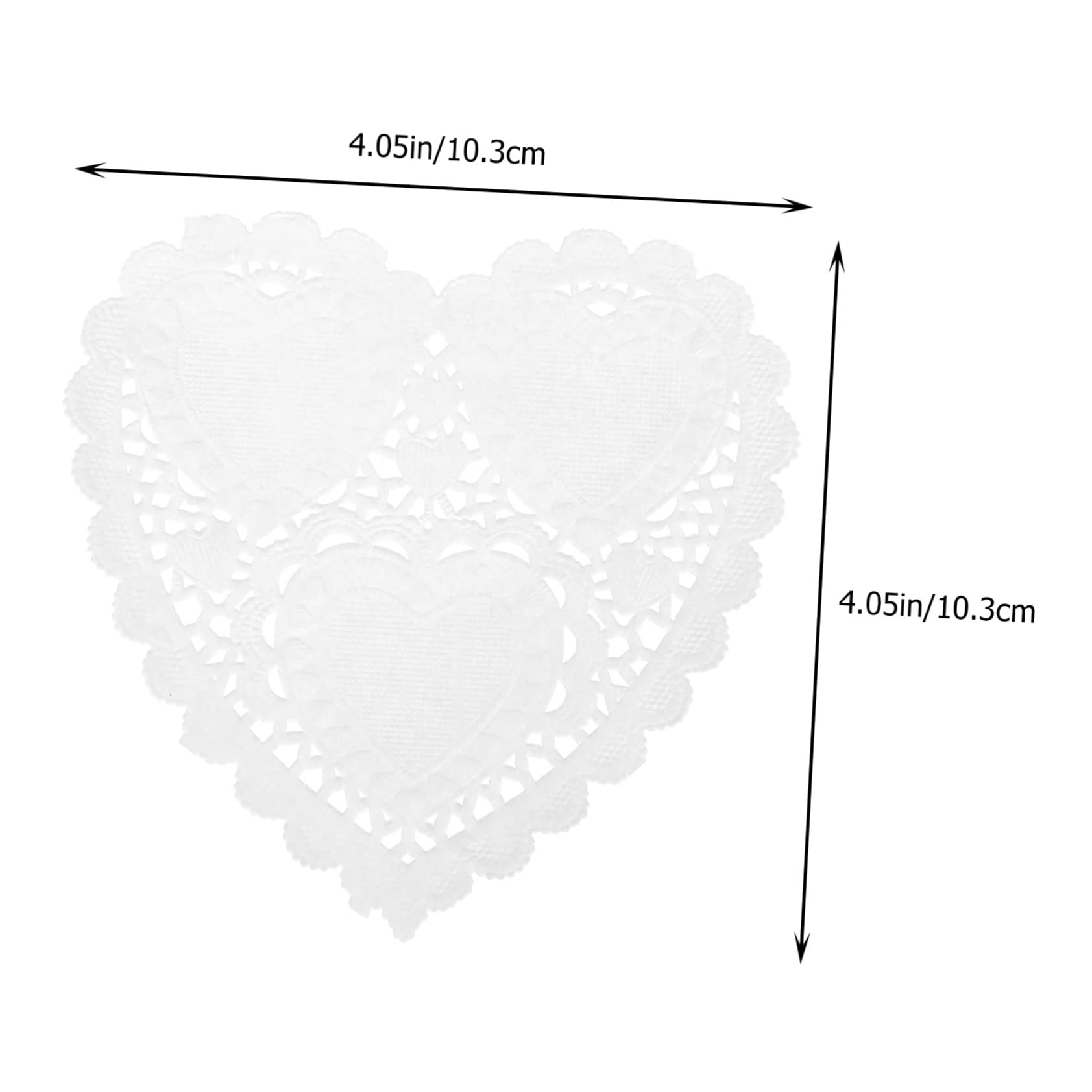 MOLUCKFU 300pcs Heart Paper Doilies Cake Decorations Paper Doily Placemats Tableware Food Decor Wedding Party Supplies