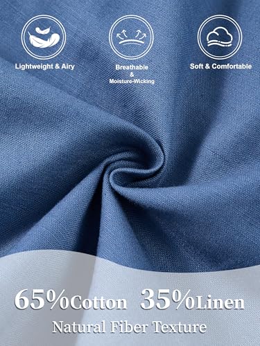 Image of LOLANTA Boys 2 Pieces Linen Set kids Short Sleeve Button Down Shirt and Shorts Summer Vacation Outfits