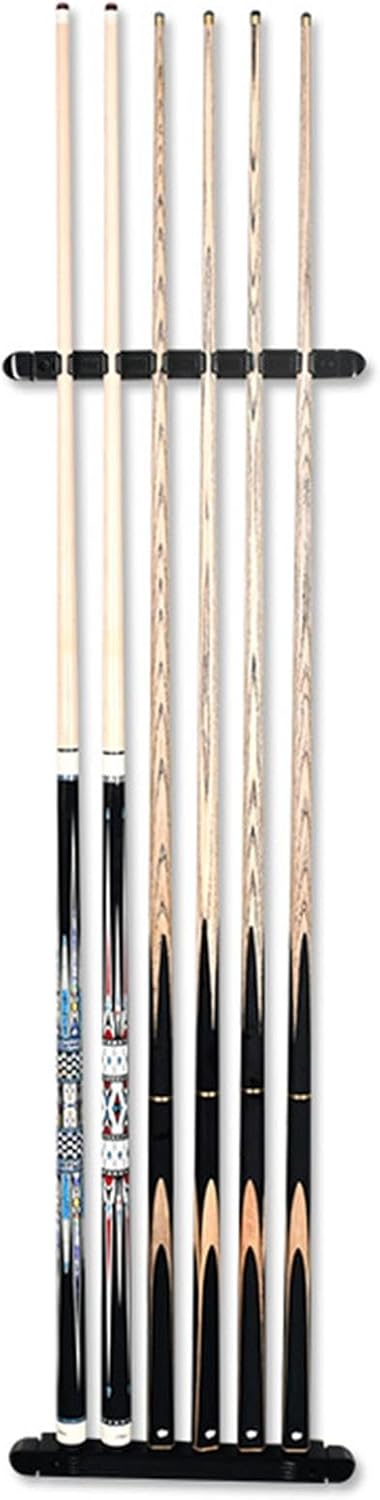 Pool Cue Rack Wall Mounted, Space Saving Wood Storage Organizer for Billiards & Game Room Accessory- Red