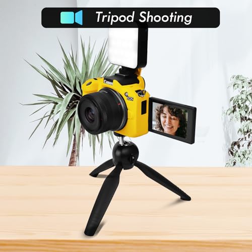 Rieibi EOSR50 Case, Soft Silicone Protective Cover for Canon EOS R50 Vlogging Camera, Lightweight Grip Body Skin - Yellow by Rieibi - Image 6