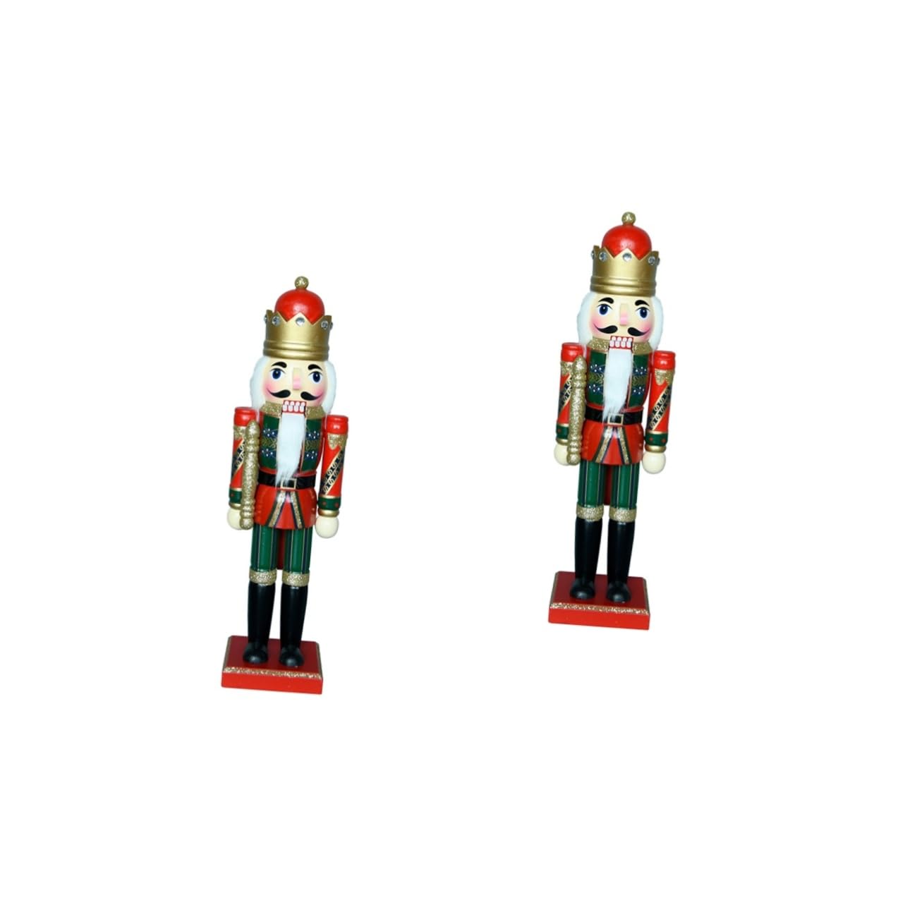 Cabilock 2 Pièces Roi Casse-Noix Noël Lumière Soldat Fée Officier De Plein Air Décoration De Jardin Casse-Noix De Bureau Casse-Noix De Décoration De Casse-Noisette Rouge Bois