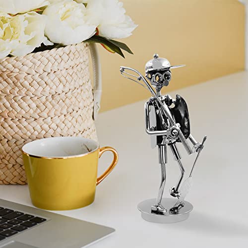 Estatua de pescador de hierro y metal 12x7x20 cm miniatura 4
