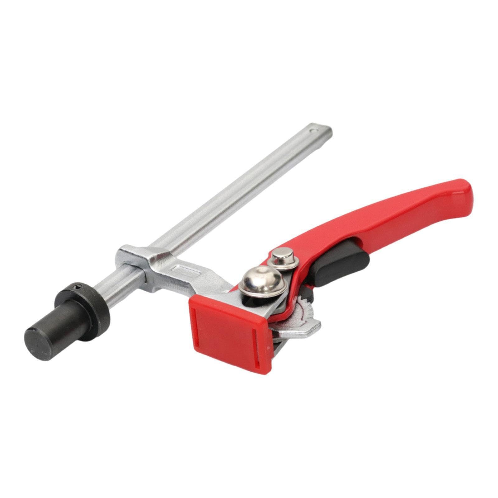CYDZSRA Woodworking Desktop Hold Down Clamp Workbench Clamp Efficient Adjustable Ratchet Press Fixture High Hardness Steel Alloy Sturdy Adjustable Ratchet, Red, 19mm